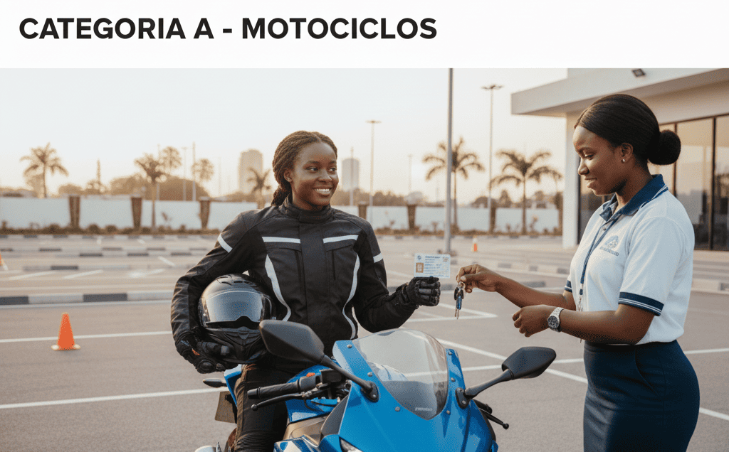 Aula de condução de motociclo (Categoria A)